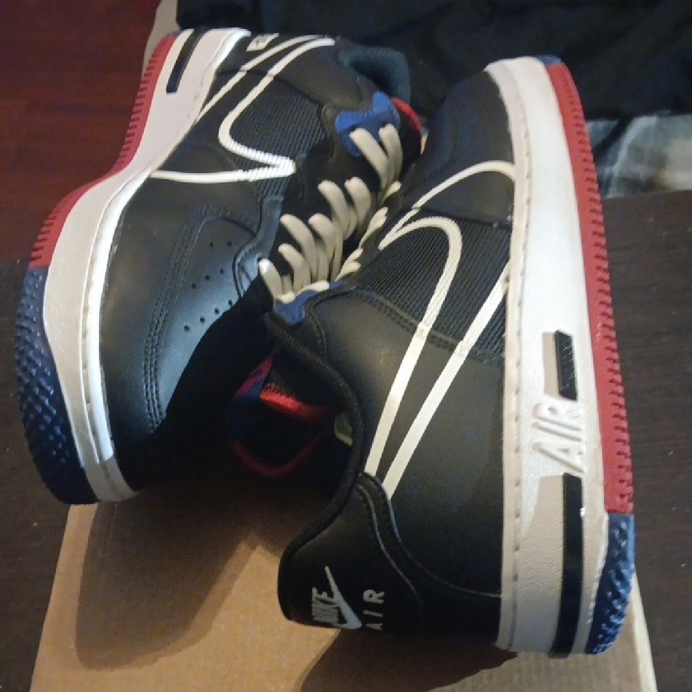 Nike Air Force 1 Low React (2020) Black White Gym Red & Blue Mens 10 W11.5 W/BOX - Picture 8 of 13